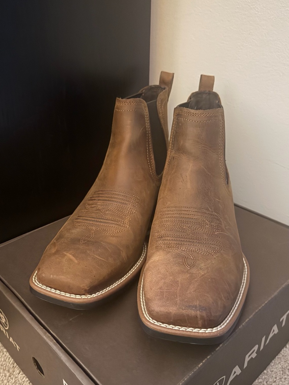 Men's Brown Leather Chelsea Western Boot